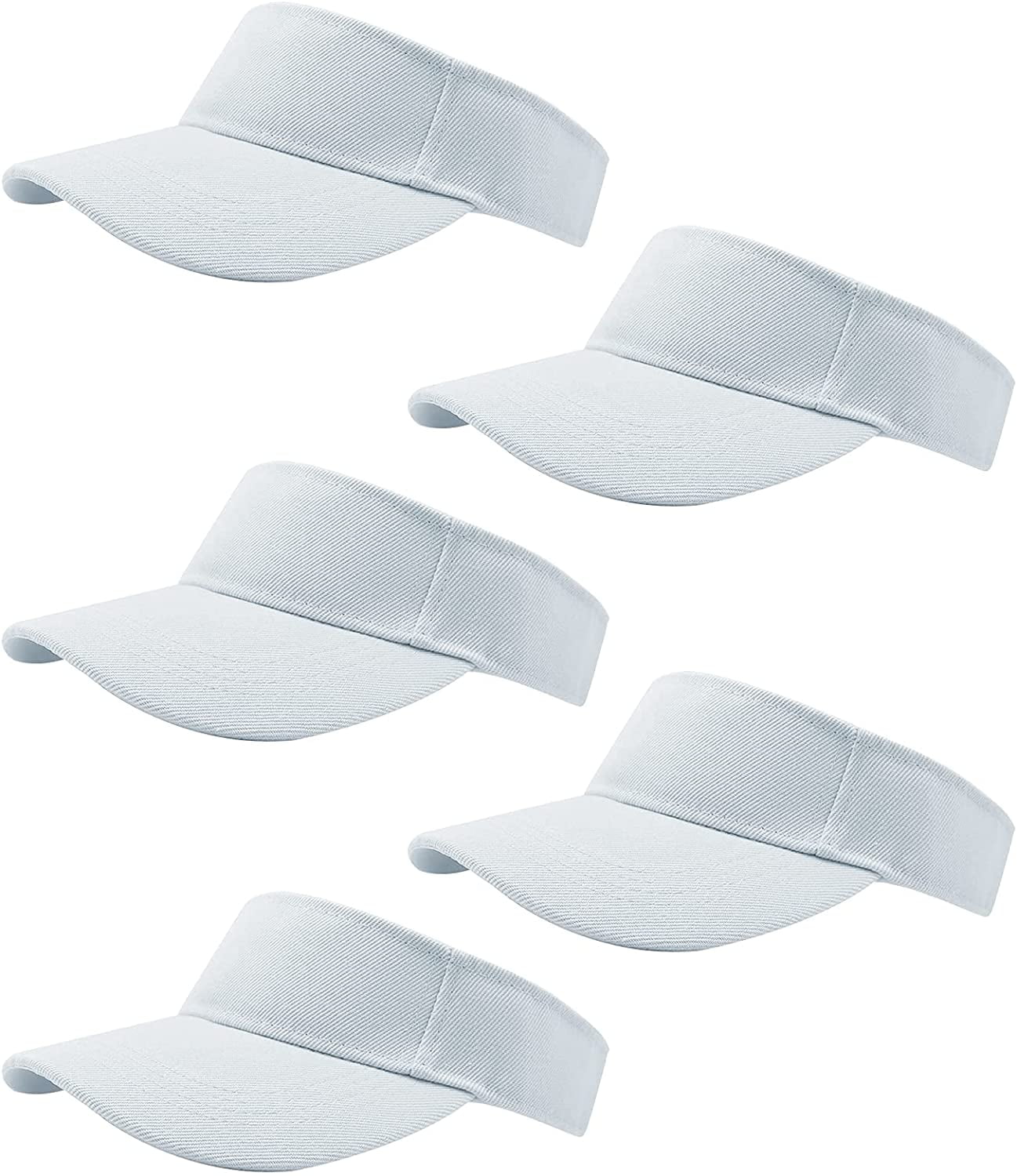 5 Pieces of Adjustable Sport Visors Sun Visor Hats Cap Visors for 