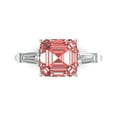 thumbnail image 2 of 3ct asscher cut red natural garnet 18k white gold 3 stoneBridal Wedding Engagement Promise Anniversary Ring for Women size 5, 2 of 7