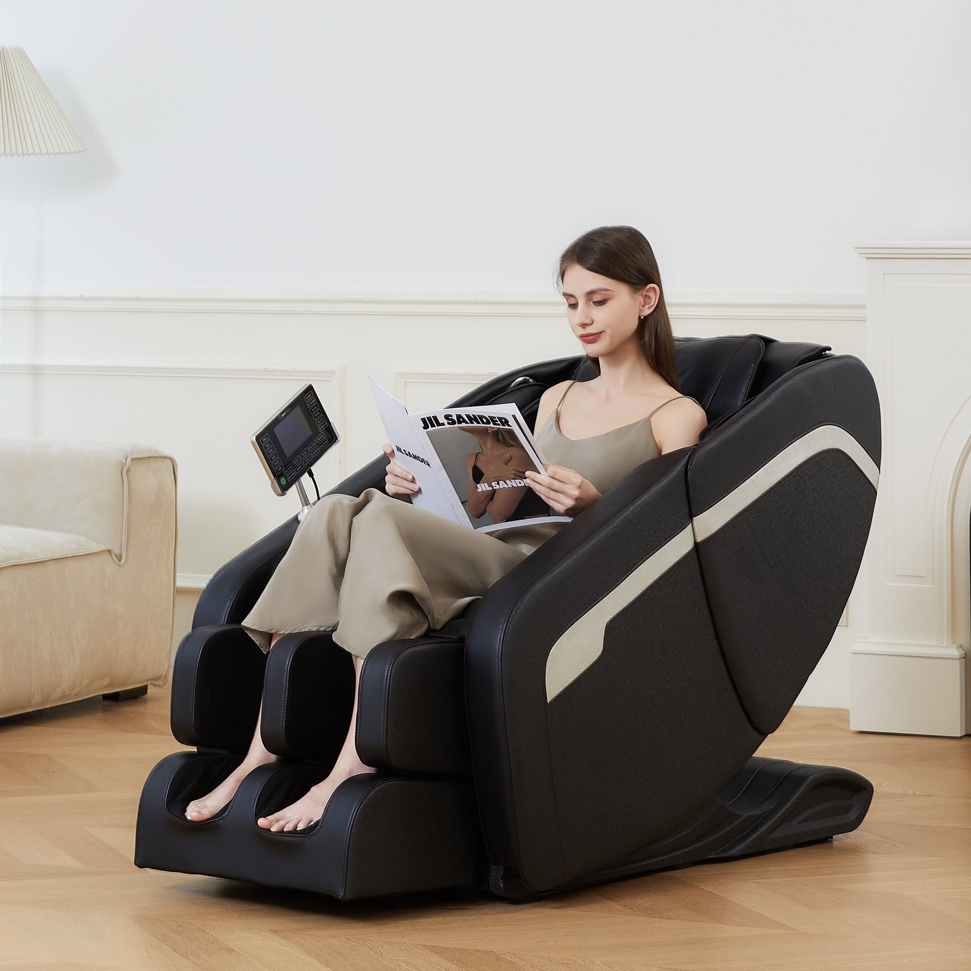 ZENART Massage Chair Full Body Zero Gravity Massage Chair Recliner with Foot Massager Black