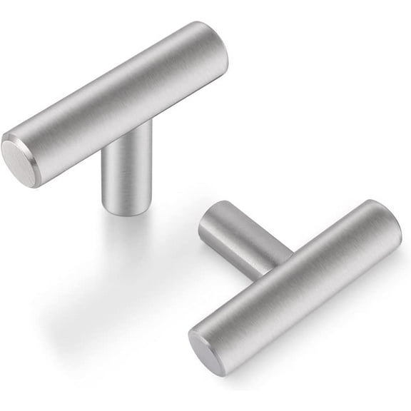 30 Pack Cabinet Knobs Drawer Pulls Brushed Nickel Furniture Hardware - T Bar Euro Style Nickel Kitchen Cabinet Door Handle Bathroom Cabinet Pulls Stainless Steel