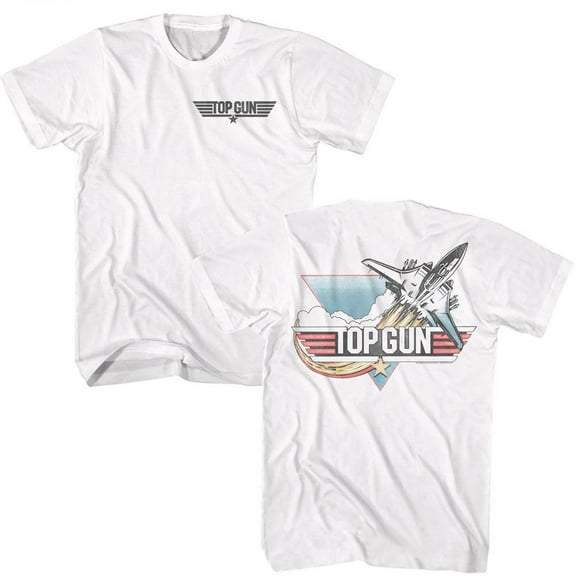 Top Gun Vintage Jet F B White Adult T-Shirt ***F&B*** M