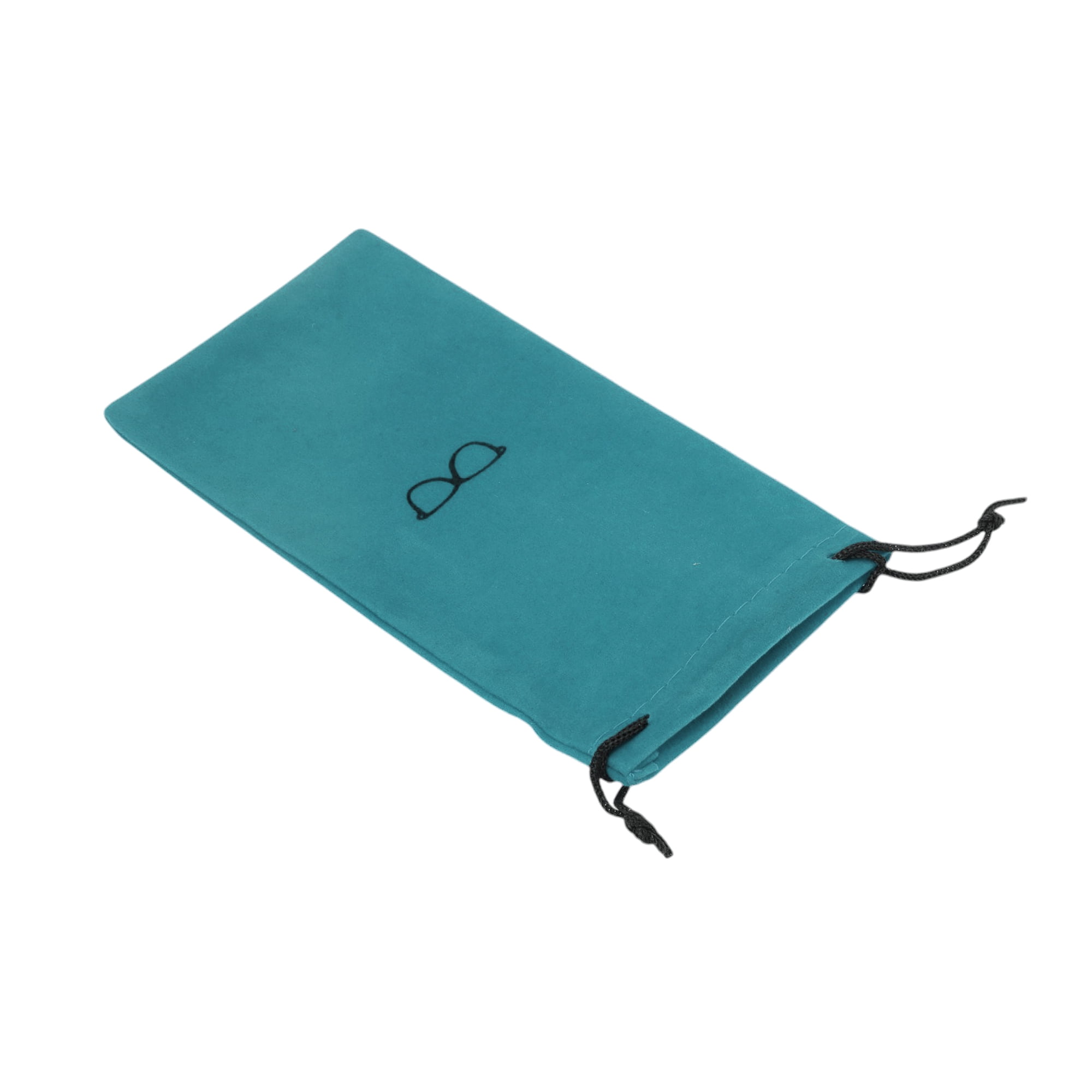 Unique Bargains Flocking Cloth Drawstring Eyeglass Pouch 7.09"x3.54" Peacock Blue