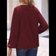 thumbnail image 4 of Blusa de Larga con Cuello en V para Mujer, Estilo Farol, Elegante, Informal, de Punto Acanalado, Corte Holgado, Otoño 2025 Rojo Vino L, 4 of 8