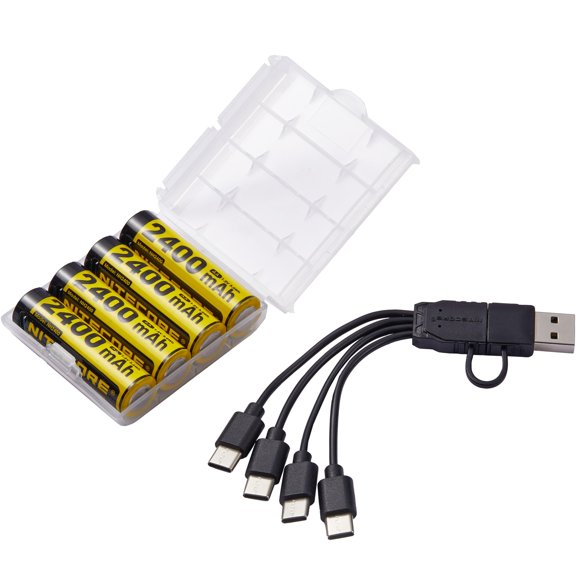 Batería AA Nitecore NH2400 1.5V Litio 2400mAh Recargable USB-C