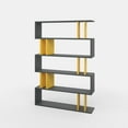 thumbnail image 6 of Ada Home Decor Furniture Multiple Tier Open Shelf Anthracite Mustard Berwyn Modern Bookcase, 6 of 7