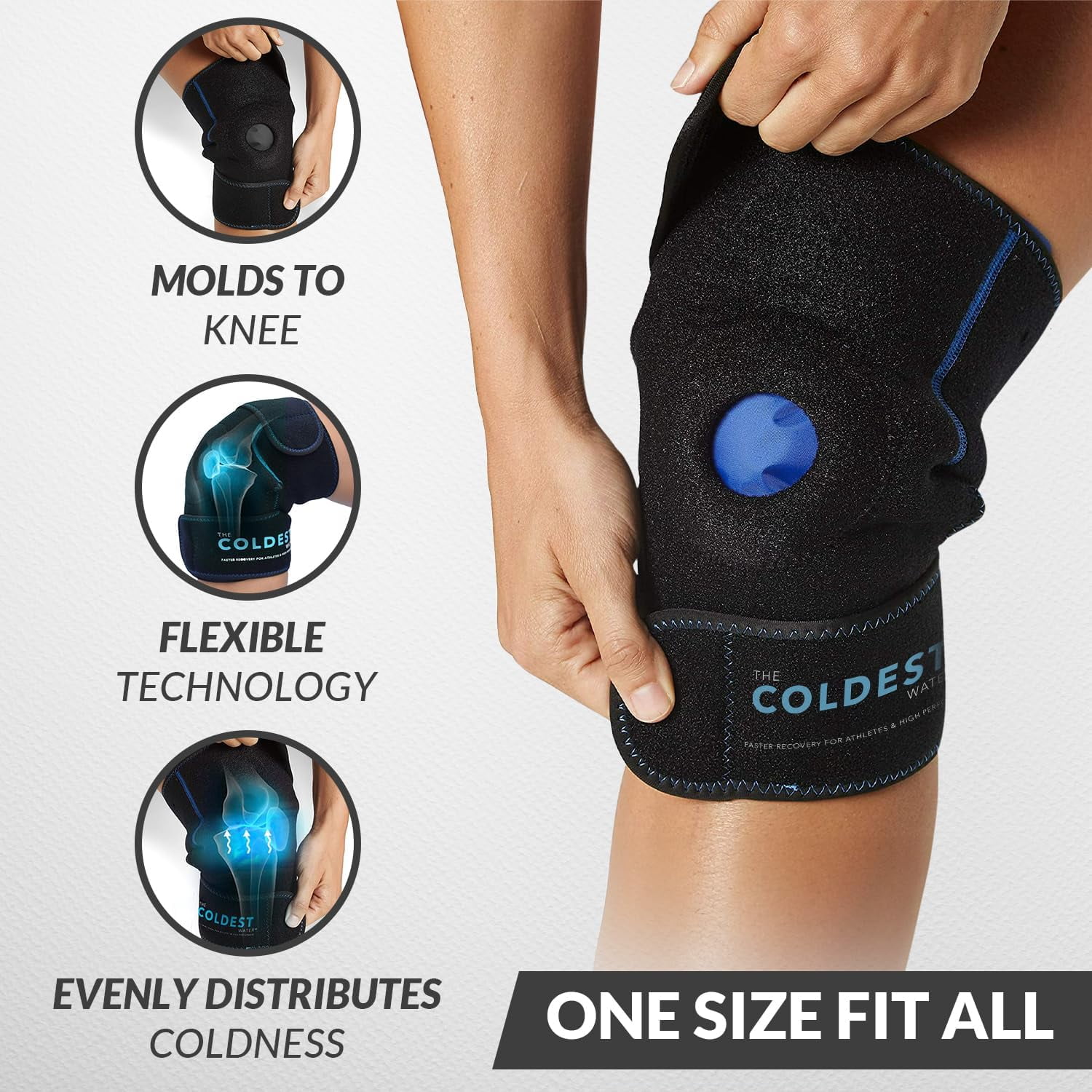 The Coldest Water Cold Knee Ice Pack Wrap, Flexible & Reusable Cold Pack