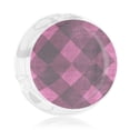 thumbnail image 3 of Round Glass Ashtray 8.5×3.5in Non-Bubble Anti-Rolling Edge Smooth Not Hurt Hands For Living Room Bedroom Work Hotel Office Car Argyle Plaid Magenta_2, 3 of 8