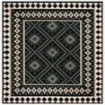 thumbnail image 4 of SAFAVIEH Veranda Magna Southwestern Indoor/Outdoor Area Rug, 4' x 5'7", Black/Cream, 4 of 7