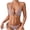 Brown, variant on Staron Women's Bikini Swimsuit Solid Color Tube Strap Two Piece High Cut Bathing Suit with Removable Pads, Hot Pink XL