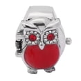 thumbnail image 2 of Bague Doigt Montre Flip Up Couvercle Vintage Hibou Motif Unixes Doigt Montre à Quartz (Rouge), 2 of 9