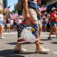 thumbnail image 4 of Fuebueo Women's Patriotic Tote Bag, July 4th American Independence Day Themed Quilted Shoulder Bag, American Flag Eagle Peace Symbol Wallet, Large Capacity Travel Canvas Tote Bag, Perfect Gift（D）, 4 of 6