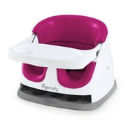 Base 2-in-1 Ingenuity Baby Pink Flambe Booster Feeding and Floor Seat with Self-Storing Tray