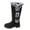 Black, variant on Women's Mid Calf Snow Boots Fully Fur Lined Boots Platform Fashion Chunky Block Retro Knee High Boots with Double Buckle Non Slip Waterproof Winter Warm Walking Shoes