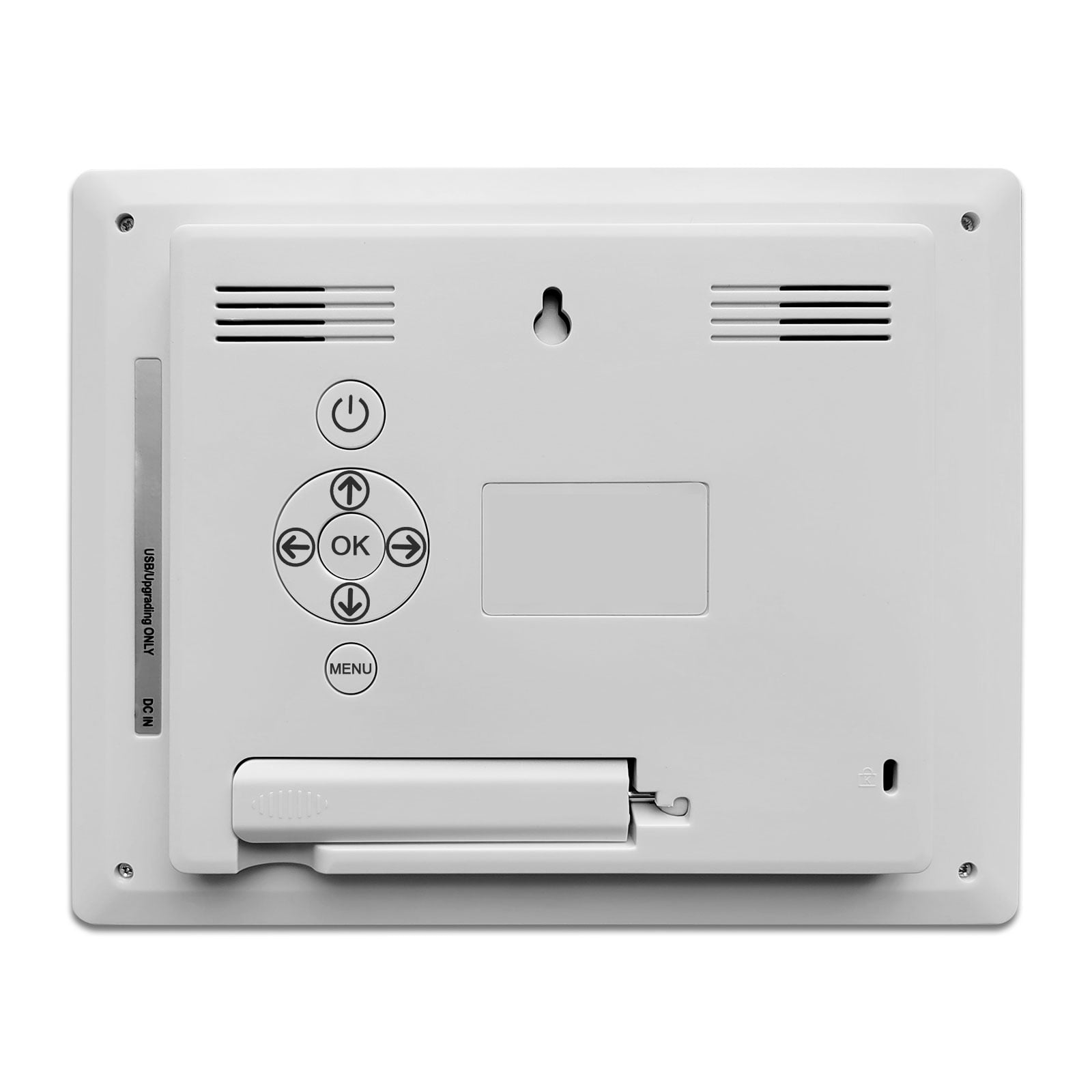 Pokanic Digital Calendar Date Multi Alarm Clock 8 inch Large Display Auto-Dimming Electic Desk Table Wall Mount Office, Home, Kitchen, Room, School, Bedroom, Living Room (White)