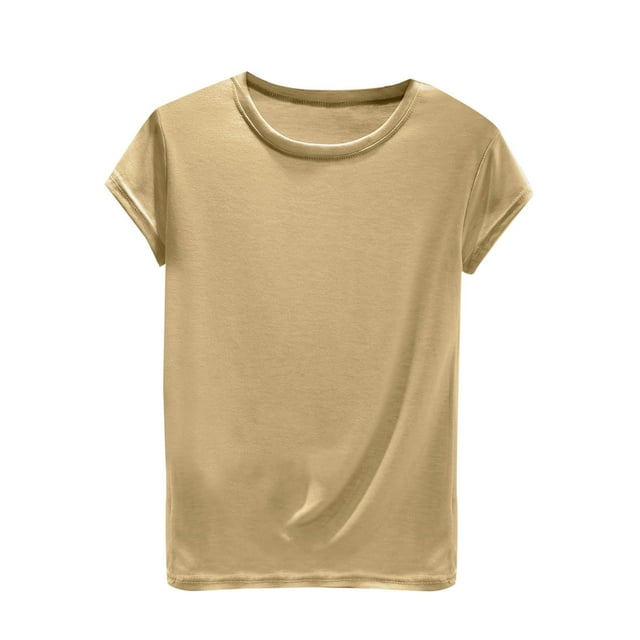 Chbgutlmr Hauts pour Femmes Col Rond Manches 1/4 Pyjamas Doux Confortables Légers Respirants Vêtements de Détente T-Shirts