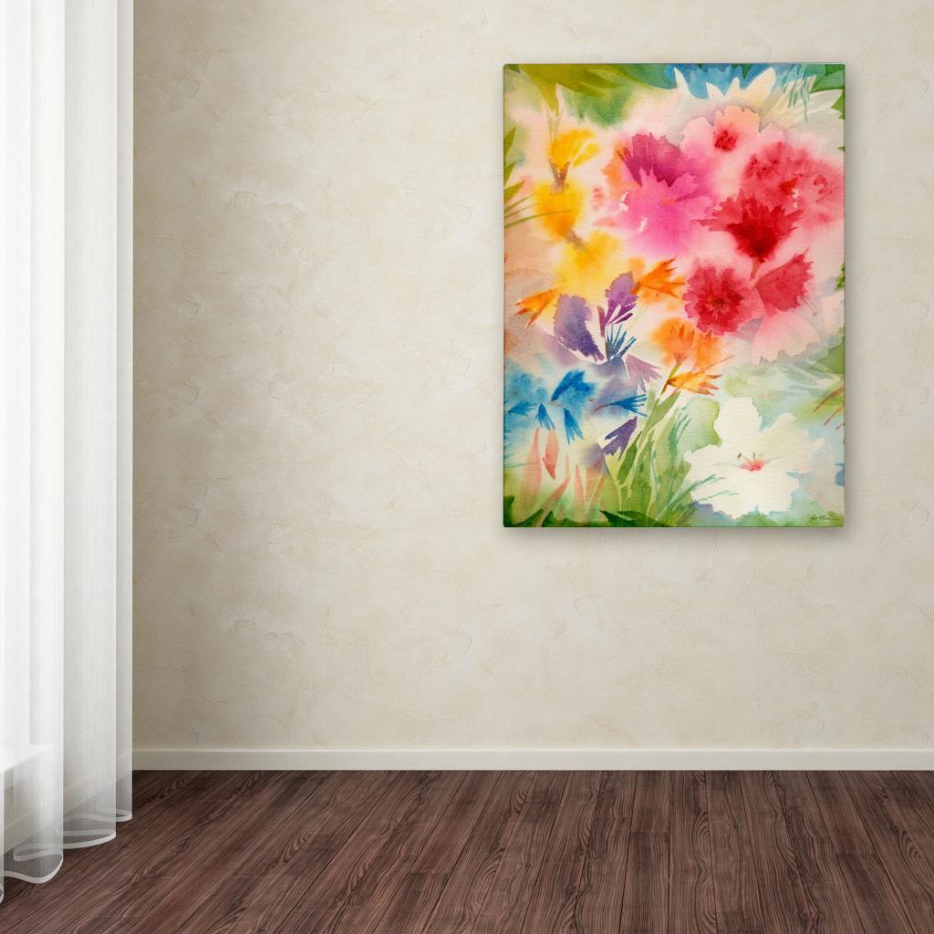 Trademark Fine Art "Bright Garden" Canvas Wall Art by Sheila Golden