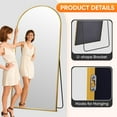 thumbnail image 5 of Full Length Mirror 58x19 Inches Floor Standing Gold Arched Style Mirror for Bedroom Living Room, 5 of 8