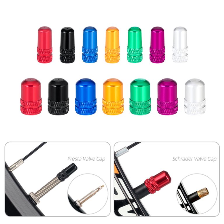 AOOOWER Pieces Schrader Presta Tire for Valve Caps,Bicycle Tire