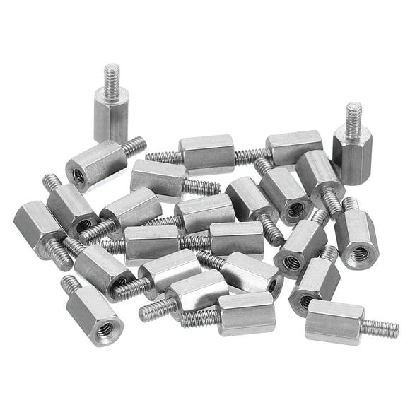 Uxcell M2x6mm+4mm Male-Female Hex Standoff Screws, Stainless Steel PCB Standoffs for Motherboards, 25 Pack