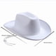 thumbnail image 2 of Sombreros de vaquero Fdelink Sombrero con protección solar UV Sombrero de vaquero blanco Sombrero de vaquero occidental Sombrero envolvente blanco, 2 of 3