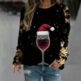 thumbnail image 2 of Women's Christmas Sweatshirts Christmas Elk Print Sweater Tops Crew Neck Fleece Tops Long Sleeve Christmas Patterns Thermal Pullover Sweater Blouses, 2 of 4