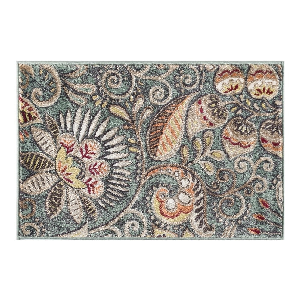 Alise Rugs Caprice Transitional Floral Area Rug Seafoam 2' x 3' Paisley