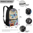 thumbnail image 3 of Jeiento Dragonfly Backpack for School Girls 8-10/10-12 Elementary School Bag with Lunch Box Pencil Case Mandala Flower Middle Bookbag Back Packs for Kids Daycare Satchel Bagpack, 3 IN 1, 3 of 7