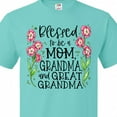 thumbnail image 4 of Inktastic Blessed to Be a Mom, Grandma, and Great Grandma Pink Flowers T-Shirt, 4 of 5