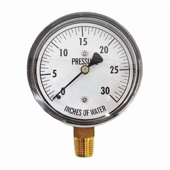 Kodiak Controls Low Pressure Gauge,Bottom,30" H2O KC25-30"H2O