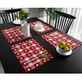 thumbnail image 4 of Valentine Love Red Plaid Table Mat Wedding Holiday Party Dining Table Placemat Kitchen Accessories Table Napkin, 4 of 5
