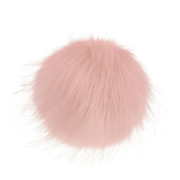 Uxcell 1-Pack Faux Fur Pom Poms, 5.9 Inch/ 15 cm Soft Fluffy PomPoms Balls with Elastic Loop for DIY[Pink]