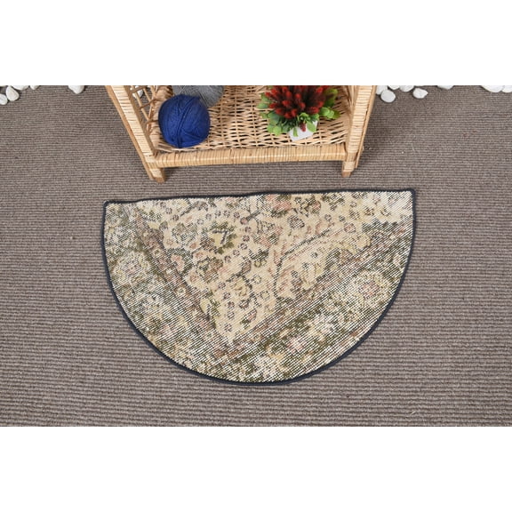 Floor Rug, 2.5x1.5 ft Small Rugs, Vintage Rug, Turkish Rug, Oushak Rug, Art Rug