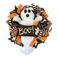 thumbnail image 4 of DizeyBoyo Farmhouse Halloween Ghost Wreath Boo Ghost Wreath Cute Front Door Hanging Ornament Festival Home, 4 of 6