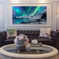 thumbnail image 3 of HFDF Large Wall Decor For Living Room Canvas Wall Art For Bedroom Blue Aurora Scenery Painting Artwork Modern Canvas Art Prints Ready To Hang Office Pictures For Hotel Room Wall 24x20inch Framed, 3 of 6