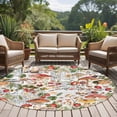 thumbnail image 4 of Mushroom Large Round Rug 8 FT, Non Slip Living Room Area Carpet, Pastoral Summer Botanical Watercolor Vintage Washable Soft Circle Rug Non-Shedding Floor Carpet for Bedroom Office Dining Room, 4 of 9