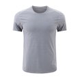 thumbnail image 4 of Vedolay Casual Tops For Men Men's Short Sleeve Soft T-Shirt Casual Solid Color Crew Neck Tee Tops Pocket Shirt,Gray XL, 4 of 5