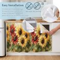 thumbnail image 5 of Summer Sunflowers Small Sink Skirt 10"Wx11"L,Dustproof Under Sink Curtain with Self Adhesive Tape,Red Yellow Floral Leaf Wood Grain Cabinet Curtain Cover for Bathroom Vanity,Kitchen Storage Shelf,RV, 5 of 9