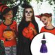 thumbnail image 2 of Jumpingount Vestido de Halloween para niña, sombrero de Cosplay espeluznante para niños, disfraz de manga corta con lazo y cuello redondo, ropa de Disfraces de disfraces 150cm Jumpingount AP012656-07, 2 of 6