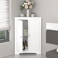 thumbnail image 5 of White Freestanding Corner Cabinet | Suitable for Kitchen and Living Room | Durable Wood Material | Numbered Accessories for Easy Assembly, 5 of 7