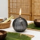 thumbnail image 4 of Lámpara de aceite redonda de vidrio a rayas con base de hierro | Decoración de mesa sin humo para el hogar, la sala o el patio | Centro de mesa minimalista moderno, 4 of 6