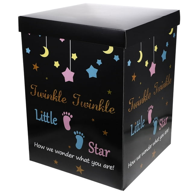 Boîte en Papier Noire 1Pcs pour Porte-Ballons et Rangement de Cadeaux en Forme Rectangulaire pour Fête de Révélation de Genre de Bébé