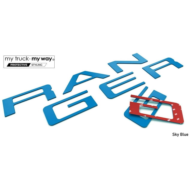 my car my way Tailgate Letters Compatible with Ford Ranger 2019-2021 | 3M Adhesive & 3D Domed | Precision Fit | Water Resistant