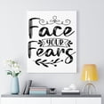 thumbnail image 2 of Inspirational Wall Art Face Your Fears Cursive Wall Art Motivation Wall Decor for Home Office Gym Inspiring Success Quote Print Ready to Hang Unframed, 2 of 16