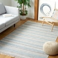 thumbnail image 2 of SAFAVIEH Striped Kilim Clyde Striped Polyester Area Rug, Grey/Beige, 7' x 7' Square, 2 of 7