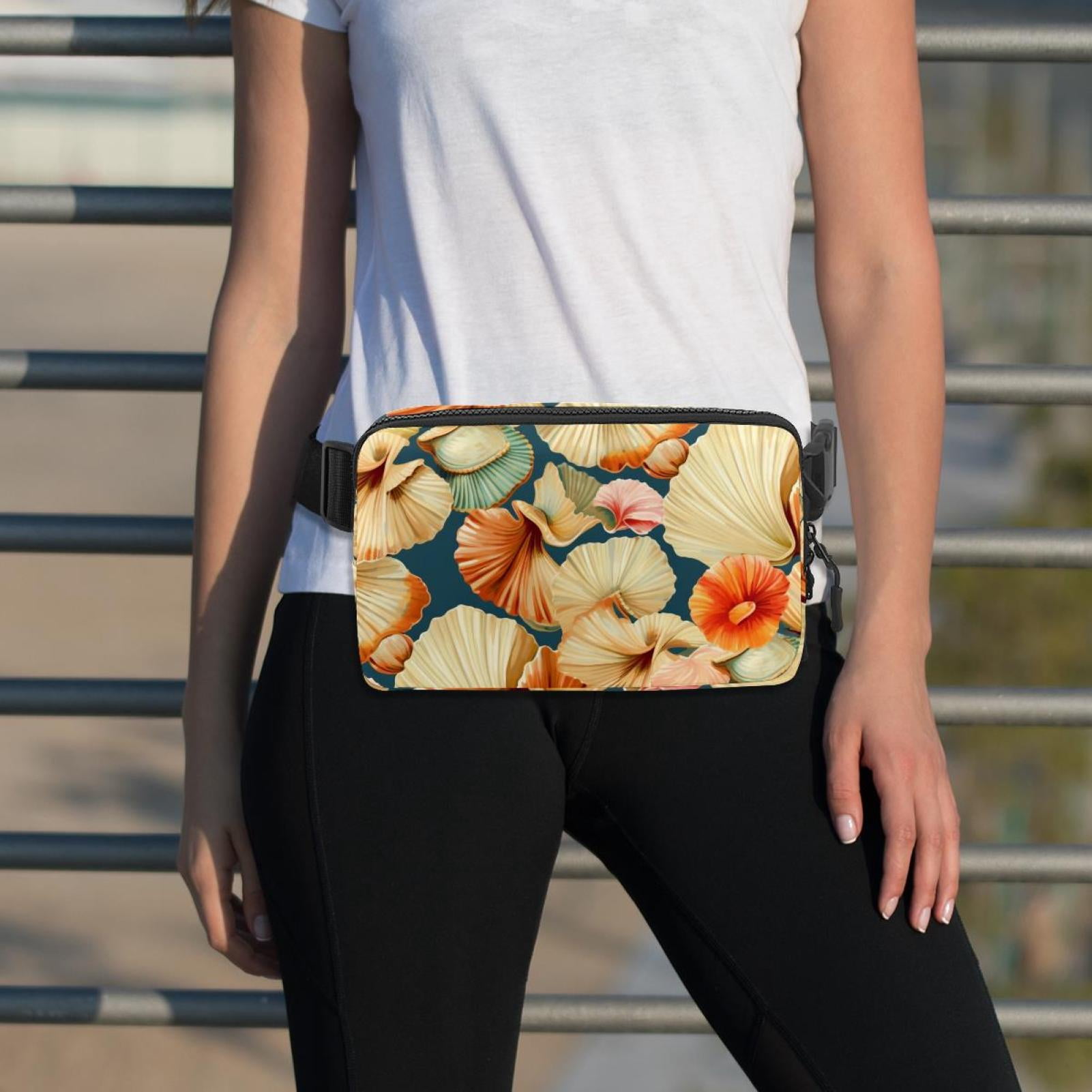 Seashell Money Belt Waist Bag Fanny Pack - Lightweight Adjustable with Extension Strap Unisex