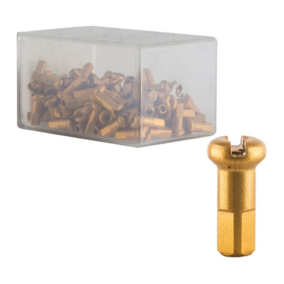 DT Swiss Standard Aluminum Alloy Spoke Nipples 2.0 x 12mm Gold Box of 100