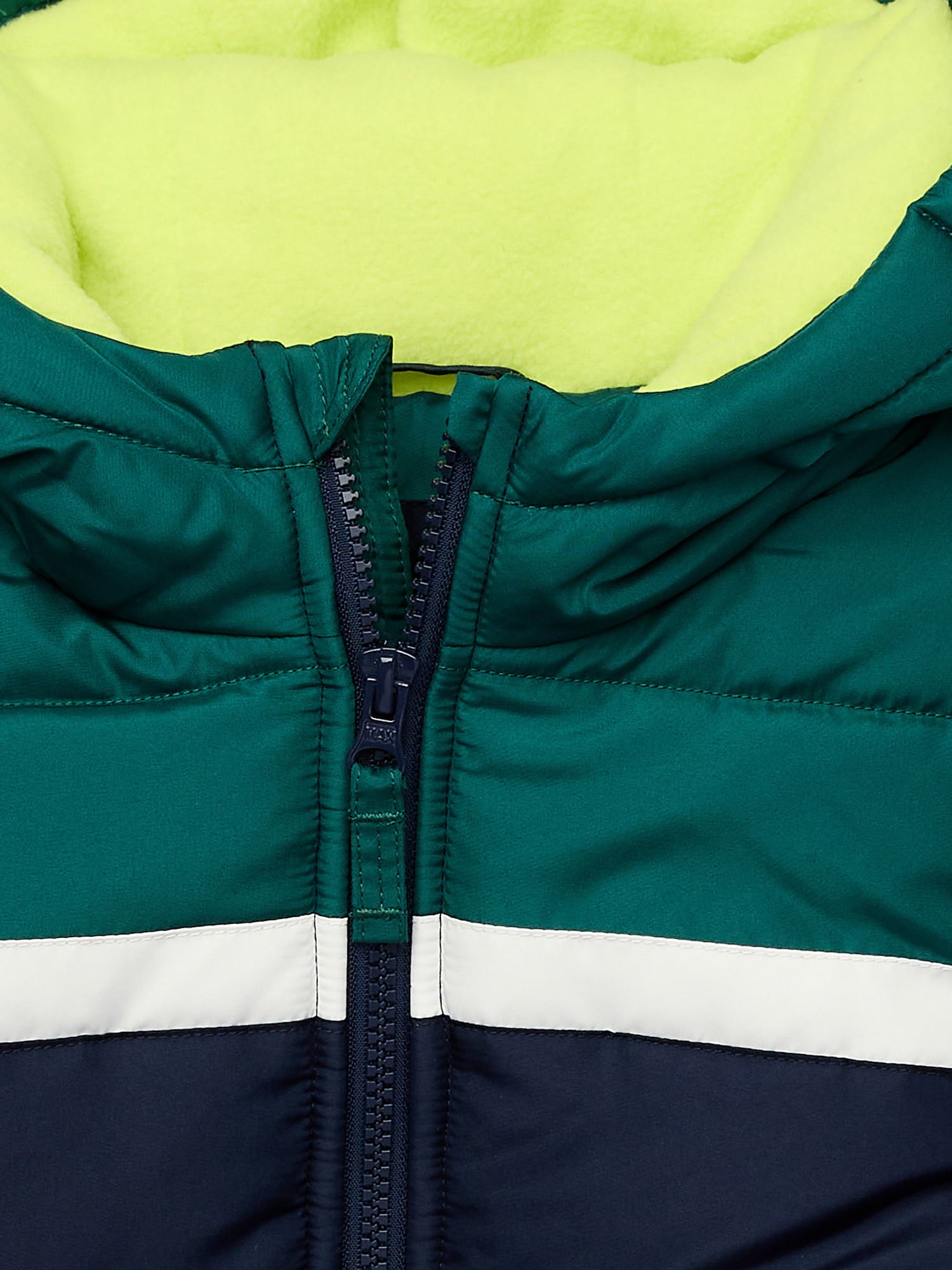 Weather Tamer Boys’ Stripe Puffer Jacket with Hood, Sizes 4-16