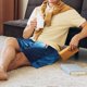 thumbnail image 5 of Balery A Wolf Barks Out A Window Pantalones cortos de pijama de punto de algodón para hombre con cinturilla y bolsillos-XX-Large, 5 of 6