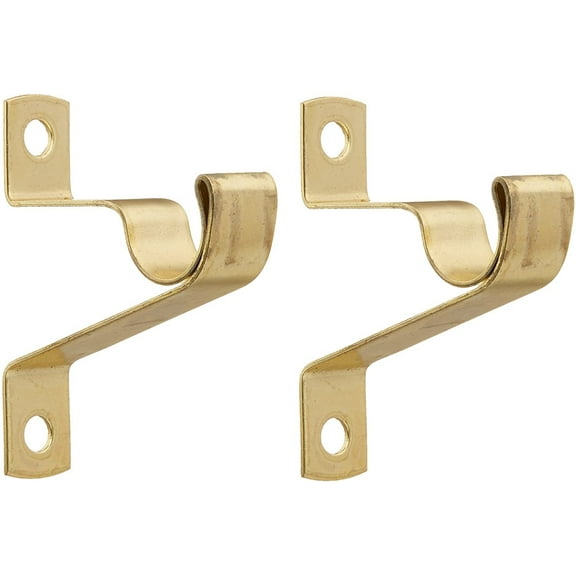 Kenney Curtain Rod Bracket KN826 - Brass Finish - Pack of 2, 7/16 In
