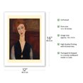 thumbnail image 2 of Portrait of a Woman 2 - From an Original Color Painting by Amedeo Modigliani c.1917 - Bamboo Fine Art 290gsm Paper (Unframed) 12x16in, 2 of 4